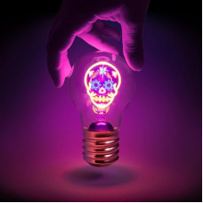 Suck UK Calavera Battery Light Bulb, Rechargeable Light Bulb and Gothic Home Decoration, Gothic Gifts and Halloween Decoration, Rechargeable Lamps and Bedside Lamps, Bedroom Accessories and