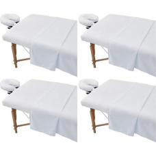 OAEUQ 12 dalių rinkinys iš 4 mikropluošto daugkartinio naudojimo masažinės antklodės užvalkalų ir veido (baltas)