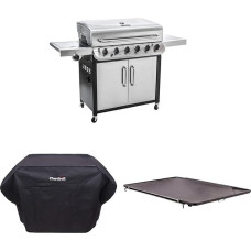 Char-Broil Convective 640 S XL & 140385 - Extra Large Weather Protection Cover, Black & 140 515 - Cast Grill Plate Attachment for Side Burners All Char-Broil Models