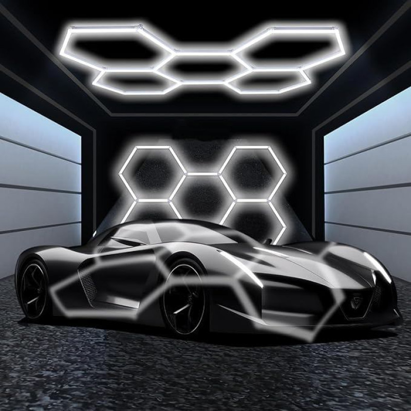 VASTFIRE 5 vnt. šešiakampiai LED garažo žibintai, 240 W LED lubų apšvietimas, 