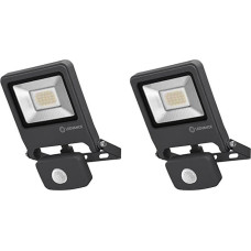 Ledvance LED Floodlight, Light for Outdoor Use, Warm White, Integrated Daylight and Motion Sensor, Endura Flood Sensor, Dark Grey (Pack of 2)