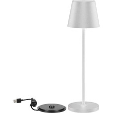 V-TAC Dimmable LED Table Lamp Wireless with Touch Control - Rechargeable White Lamp for Indoor and Outdoor Use - Outdoor IP54 - Home Restaurant - 4400 mAh Battery - Warm White 3000K - 2W, VT-7522