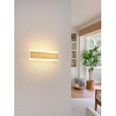 LUOLONG LED Wall Light Wooden Long Wall Lamp Bamboo 30 cm Indoor Lamp 3000 K Wall Lights 12 W Modern Interior Lighting Bedside Lamp Hallway Lamp Wall Lamp for Bedroom Living Room Staircase
