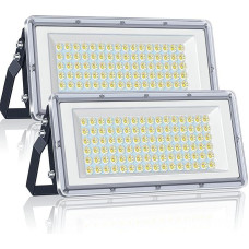 YIQIBRO LED Outdoor Spotlight, 100 W, Pack of 2, 10000 lm, Super Bright Outdoor Floodlight, Waterproof IP67, 6500 K Cool White Outdoor Spotlight, LED Headlight, 85-265 V for Garden, Garage, Factory