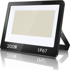 TASINUO LED lauko prožektorius, 200 W, IP67 vandeniui atsparus LED prožektorius, 20000 lm, 7000 K, šaltai balta, itin ryškus prožektorius, lauko prožektorius sandėliui, sodui, garažui, kiemui, automobilių stovėjimo aikštelei