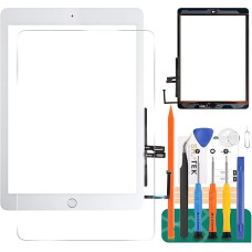 New iPad 9.7 2018 A1893 A1954 Touch Screen Digitizer Glass Replacement for iPad 6 A1893 A1954 with Home Button (LCD Display Not Included) (White)