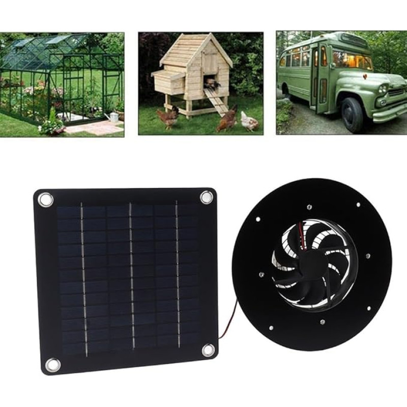Saulės baterijų ventiliatorius su 20 W paneliu, saugus ir patikimas saulės ventiliatorius mažoms patalpoms