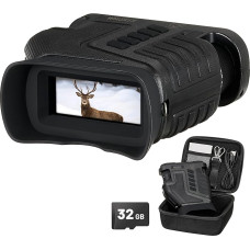 Nightfox Whisker Night Vision Device with Camera, Adjustable 1-10x Optical Zoom, 275 m Range, HD Recording Function, Rechargeable via USB, 32 GB Memory, Digital Binoculars with Night Vision