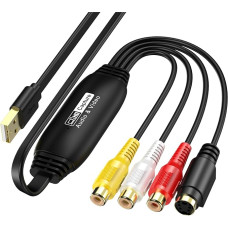 SUNYOY USB 2.0 vaizdo įrašymo kortelė - analoginis į skaitmeninį kompiuterio perkėlimo rinkinys - VHS į DVD, kasetę, retro konsolę ir vaizdo grotuvą - suderinama su 