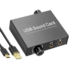H.May 2.0 USB garso kortelė, išorinis TV priedėlio kompiuterio išorinis keitiklis su 3,5 mm prievadu, USB garso įrašas be tvarkyklės, USB garso kortelė, suderinama su kompiuteriu, planšete, išmaniuoju telefonu, PS5 ir kt.