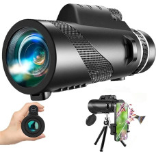 Yongheng 12 x 50 priartinimo monokulinis teleskopas su išmaniojo telefono laikikliu ir trikoju, tvirtas guminis šarvas, skirtas laukinei gamtai, paukščiams stebėti, žygiams, medžioklei, stovyklavimui, idealiai tinka gamtos stebėtojams