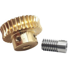 GuidNaurys 0,8 Modul 35 Zähne Schneckenradsatz Kupfer 1:35 Übersetzungsverhältnis Turbinenschneckenreduzierung Eingriffswinkel(Bore 6mm rod 8mm gear)