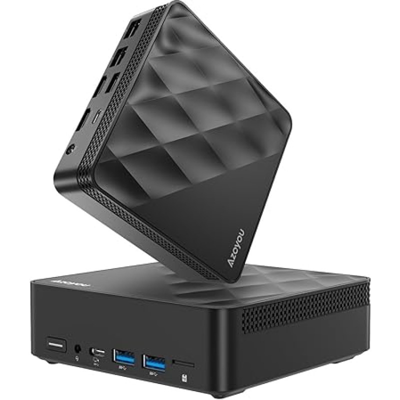 Azeyou mini kompiuteris, procesorius N100, 16G DDR4 1TB SSD, mini stalinis kompiuteris su W11 Pro, LAN 1000M, 