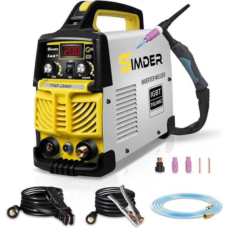 TIG suvirinimo aparatas SSIMDER 140 A 2 in 1 liftas TIG/MMA suvirinimo aparatas su WP-17 TIG suvirinimo degikliu Elektrodai Suvirinimo aparatas TIG-200 IGBT inverterio suvirinimo aparatas Tinka ūkiui Remontas Namai pasidaryk pats