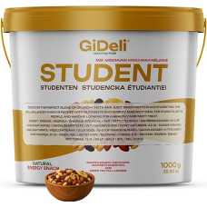 GiDeli Student Food Premium 1 kg in a Bucket Fruit Mix with Peanuts, Cashew Kernels, Hazelnuts, Almonds, Walnuts, Raisins, Cranberries and Banana Chips, No Additives