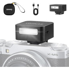Zeni ZF08 Camera Flash, 6500 K ± 200 K Mini Manual Flash for Canon, Sony, Fuji, Nikon, Panasonic, Olympus