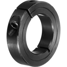 sourcing map Shaft Sleeve 1 1/10.2 cm Bore Single Split Carbon Steel Clamping Collar Shaft Cuffs with Adjustment Screw Black