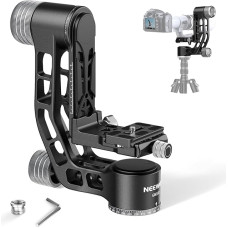 NEEWER GM102 Gimbal Head for Tripod Monopod Telephoto Lenses 360° Panorama Camera Tripod Head, 3 Axis Adjustment, High Performance CNC Aluminium Alloy, Arca Type Quick Release System, Maximum 15 kg