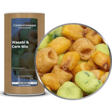 CrackersCompany Wasabi Snack Mix with Rice & Corn Crackers 500g - Crispy, Spicy Asian