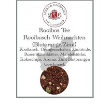 Lerbs & Hagedorn, Rooibos arbata Rooibusch Christmas Blood Orange / Cinnamon | Cinnamon Blood Orange Flavour 250 g (apie 20 litrų) Apelsinų žievelės