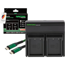 PATONA Premium dvigubas PD įkroviklis, skirtas NP-W126S NP-W126 NP-W126 NP W126 akumuliatoriams, USB-C maitinimo banko funkcija, LCD ekranas, greitas įkrovimas su PD20W/45W, suderinamas su Fujifilm FinePix HS-30EXR HS-50EXR X-T20