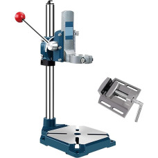 FLTRGO Drill Stand for Drill with Vice Drill Stand Milling Stand for Hand Drill, Single Hole Cast Iron Base