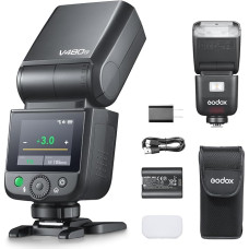 Godox V480N TTL Li-Ion kamerinė blykstė Nikon, lietimui jautrus ekranas ir jutiklinis ekranas, GN 50