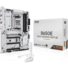 ASUS B650E MAX Gaming WiFi W Pagrindinė plokštė Socket AMD AM5 (Ryzen 9000, DDR5 atmintis, PCIe 5.0, 3X M.2, WiFi 6E, BIOS Flashback, Aura Sync, CEC Tier II)
