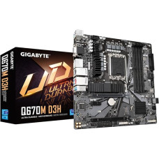 GIGABYTE Q670M D3H Motherboard - Supports Intel Core Processors 14th CPUs, 6+1+1 Phases Hybrid Digital VRM, up to 5600MHz DDR5 (OC), 2xPCIe 4.0 M.2, 2.5GbE LAN, USB 3.2 Gen 2