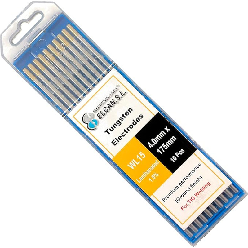 ELCAN volframo TIG suvirinimo lantano 1,5% aukso WL15 profesionalūs suvirinimo elektrodai TIG degikliui 1,0 1,6 2,0 2,4 3,2 4,0 mm pakuotė 10 matmenų (4,0x175 mm)