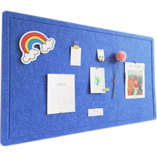 QNDUGJFER Korktafelrolle, Blaue Filz-Korktafel für Wohnzimmer, Klassenzimmer, Büro, Wanddekoration, 9 mm Dicke Pinnwand für Fotos, Notizen, Briefe, Nachrichten, Vision Board (Größe: 60 x 120 cm (23,6