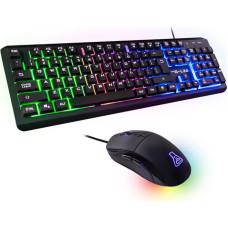 THE G-LAB Combo Iridium - Gamer Keyboard and Mouse with LED Backlight - QWERTZ Gaming Keyboard USB Anti-Ghosting + 3200 DPI Gaming Mouse with 6 Buttons - PC PS4 PS5 Xbox - 2023