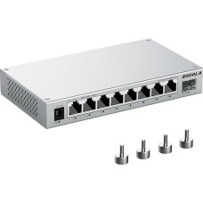 SODOLA 8 prievadų 2,5 Gb Web valdomas komutatorius su 10G SFP+, aliumininiu aušinimu ir magnetinėmis kojelėmis - LACP/QoS/VLAN/IGMP valdomas kelių gigabitų komutatorius namų ir profesionaliems tinklams