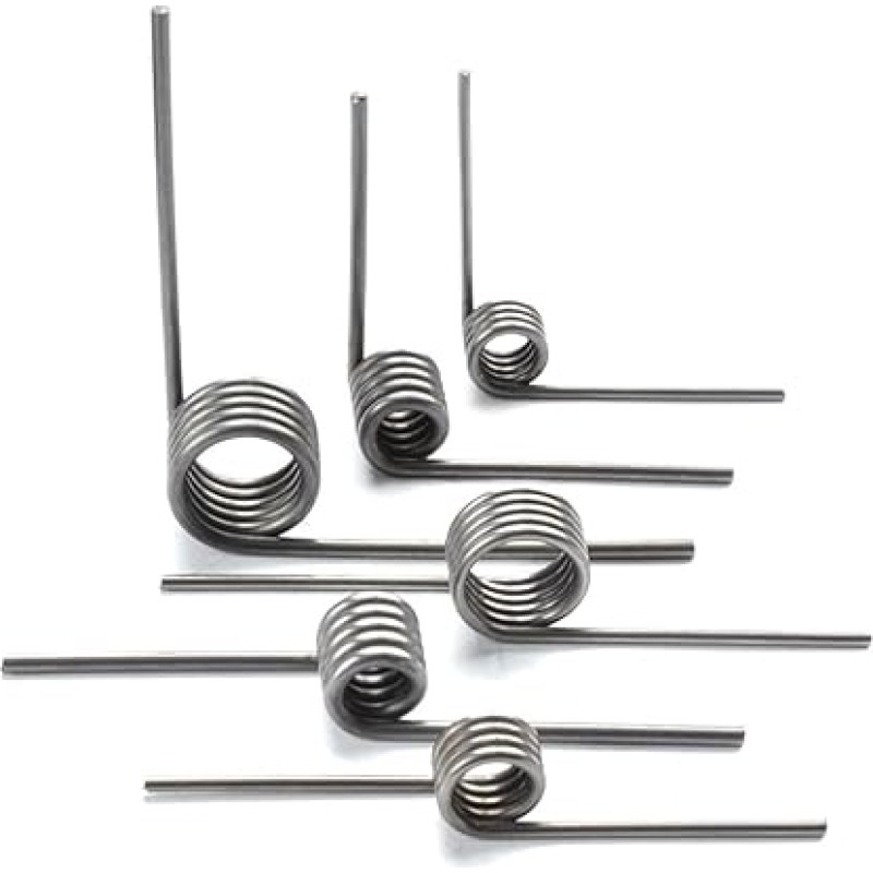 BELLAY 5 vnt./partija 1,6 mm spyruoklinės plieninės vielos sukimo spyruoklė 90/180 laipsnių (dydis: 1,6 x 13 x 45 mm, spalva: 180 laipsnių)