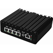Firewall Micro Appliance in N150, 4X i226-V 2.5G Fanless Mini PC, 4 x USB, HDMI, DP, 1 x RJ45 COM, Industrial PC Proxmox pf-Sense Box, No RAM No SSD
