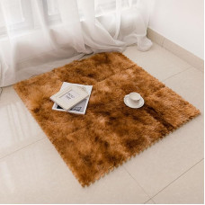 KJoBDwz Schaumstoff Plüsch Bodenmatte Ineinandergreifende Plüsch-Puzzle-Bodenmatte, rutschfeste Krabbelschaum-Bodenmatte, quadratischer Heimteppich Klettermatte(Orange,24pcs)