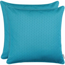 Brandsseller Outdoor Garden Cushion Honeycomb Look Dirt- and Water-Resistant with Zip Approx. 45 x 45 cm, aqua