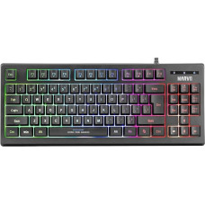 MARVO K607 Compact Gaming Keyboard - TKL Format, 3 Colours LED Backlight with Adjustable Brightness, Anti-Ghosting Keys, USB 2.0 Port, UK Layout
