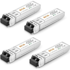 6COMGIGA [Pack of 4 10GBase-SR SFP+ Transceiver, 10G 850nm LC Multi-Mode Module, Up to 300M Compatible with Cisco SFP-10G-SR, Meraki, Ubiquiti UF-MM-10G, Mikrotik, Netgear, D-Link, Supermicro, TP-Link