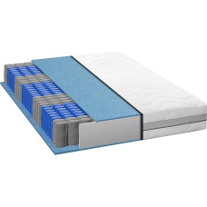 Kilimėlis 140x200, Höhe 24cm, Premium Federkernmatratze mit Taschenfedern, Kilimėlis H3 H4, 7 zonų, Taschenfederkernmatratze, Abnehmbarer und waschbarer Bezug, Allergikergeeignet