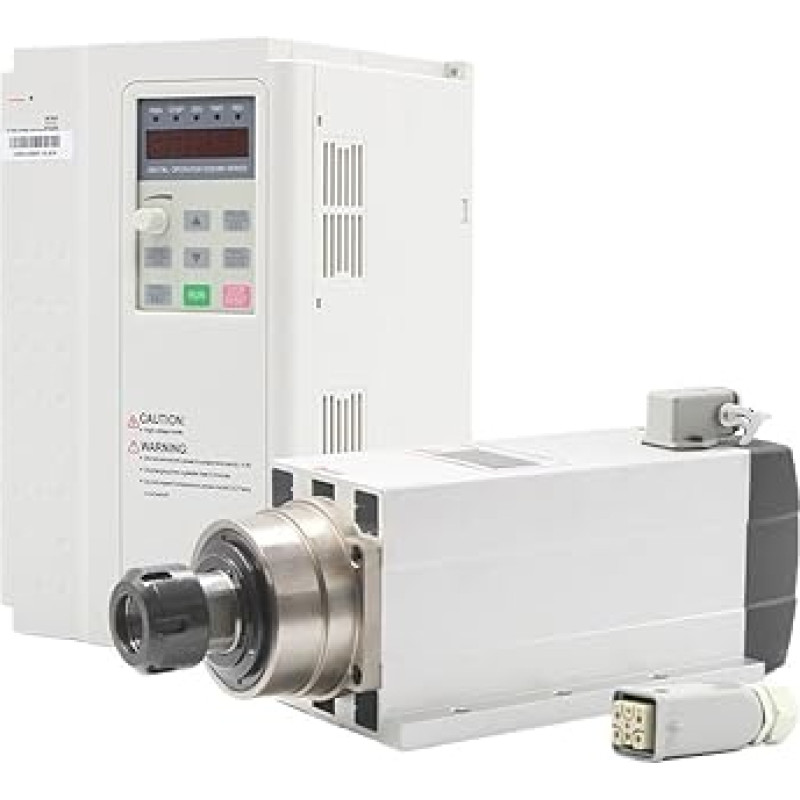 6 kW ER32 luftgekühlter Spindelmotor mit 7,5 kW Wechselrichter, 4 Keramiklager, 300 Hz, 220 V/380 V, mit Flansch(380v)