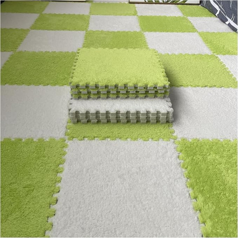 ouxei 12 X 30,5 cm Plüsch-Schaumstofffliesen Für Ineinandergreifen Mit Rand - 1 cm Dick, 30 Stück Für Fußböden Im Haus