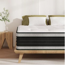 Bednew Mattress 180 x 200 cm, Spring Mattress H3 Height 31 cm, 7-Zone Orthopaedic Pocket Spring Mattress with Comfort Memory Foam Layer, Oeko-Tex Certified