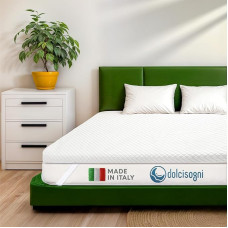 DOLCI SOGNI Topper 100% memory foam 120 x 190 cm - refreshing effect - 100% made in Italy, Oeko-Tex® & CertiPUR™ certified, thickness 5 cm, cover with cooling cooler treatment