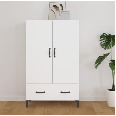homiuse Highboard White 70 x 31 x 115 cm Medienos medžiaga Svetainės spintelė Valgomojo baldų spintelė Sandėliavimo spintelė Šoninė spintelė Buitinė spintelė su 2 durimis ir 1 stalčiumi, skirta svetainei Be dulkių