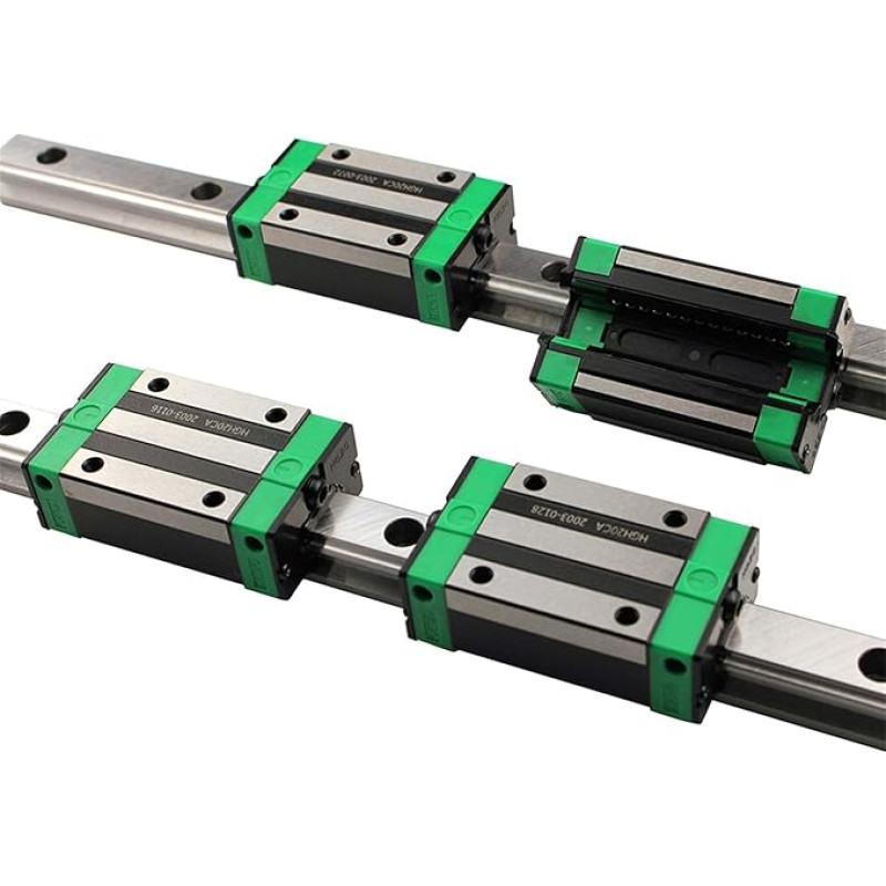 Linearschienenführung 2 Stück HGR20 HGH20 20 mm quadratische Linearführungsschiene 100-1100 mm + 4 Gleitblockwagen HGH20CA / HGW20CC für CNC-Fräsergravur SENMIAO-TH (Farbe: