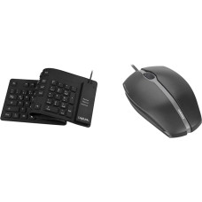 LogiLink ID0019A Flexible & Waterproof Keyboard 109 Keys, Black & Cherry GENTIX Corded Optical Mouse, Wired Mouse with 3 Buttons and High Resolution Optical 1000 DPI Sensor, Black