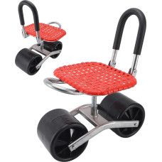 Garden Seat with 2 Rolling Wheels, Adjustable Garden Stool on Wheels, Comfortable Rolling Garden Seat, Multifunctional, Robust Garden Work Seat Rolling Stool