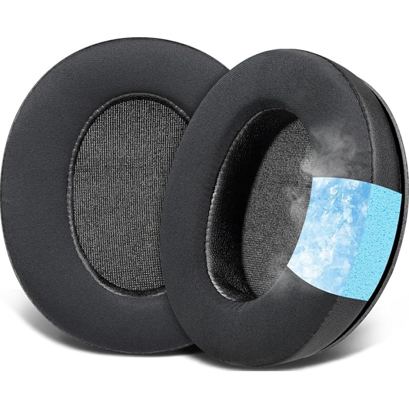 SOULWIT Cooling Gel Replacement Ear Pads for KRK KNS6400/KNS6402/KNS8400/KNS 8402 Headphones, Cushions with Durable Ice Silk Fabric, Comfort Noise Insulation Foam