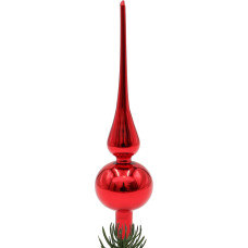 Dekohelden24 Lauschaer KGL500182A KGL500182A Christmas Tree Topper Shiny Red Plain 24 cm